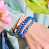 Andromède bleue | Argent | Bracelet de perles de verre galaxie